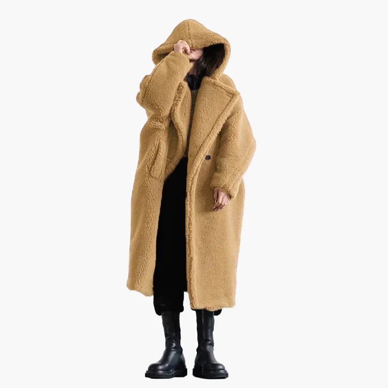 Manteau long à capuche style cocon pour femme – Élégance urbaine et confort oversize - Image 3