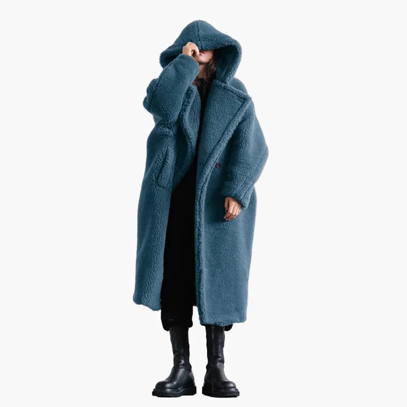 Manteau long à capuche style cocon pour femme – Élégance urbaine et confort oversize - Image 5
