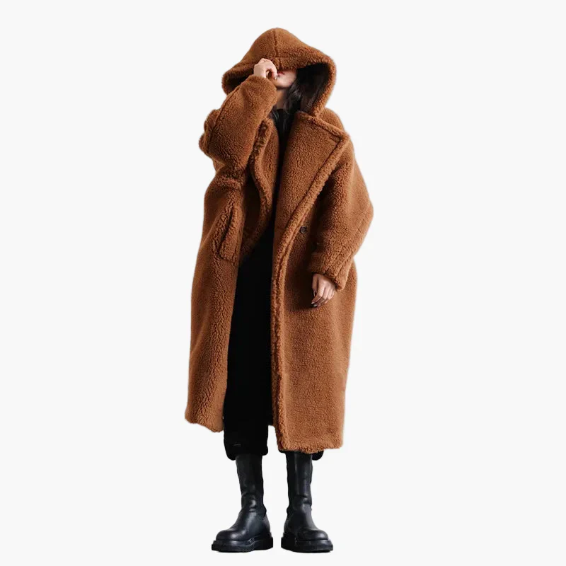 Manteau long à capuche style cocon pour femme – Élégance urbaine et confort oversize - Image 6