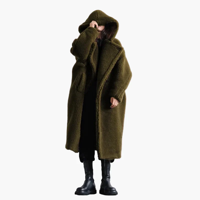 Manteau long à capuche style cocon pour femme – Élégance urbaine et confort oversize - Image 7