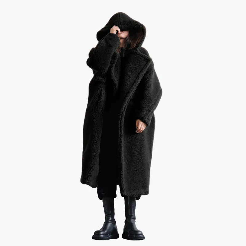 Manteau long à capuche style cocon pour femme – Élégance urbaine et confort oversize - Image 8