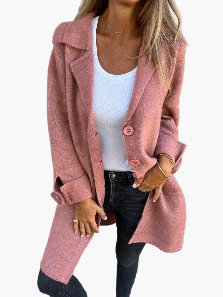 Manteau Long Décontracté à Revers pour Femme – Style Élégant et Polyvalent - Image 4