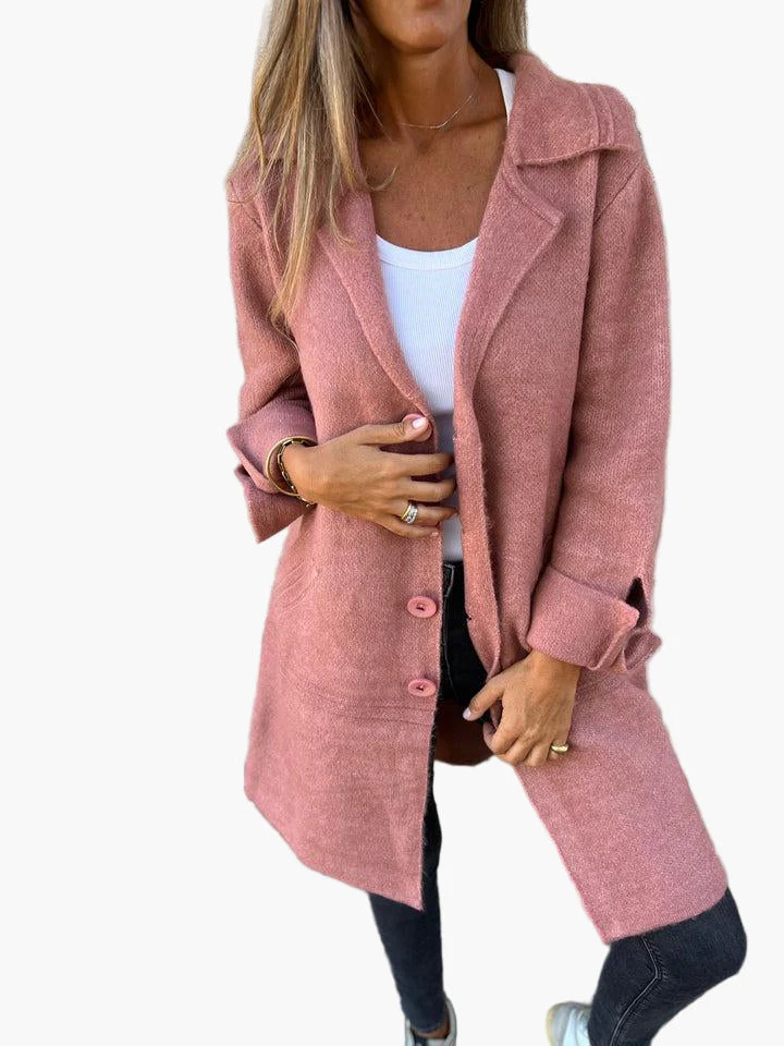 Manteau Long Décontracté à Revers pour Femme – Style Élégant et Polyvalent - Image 5