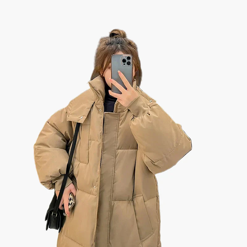 Manteau long doudoune oversize femme style urbain hiver - Image 4