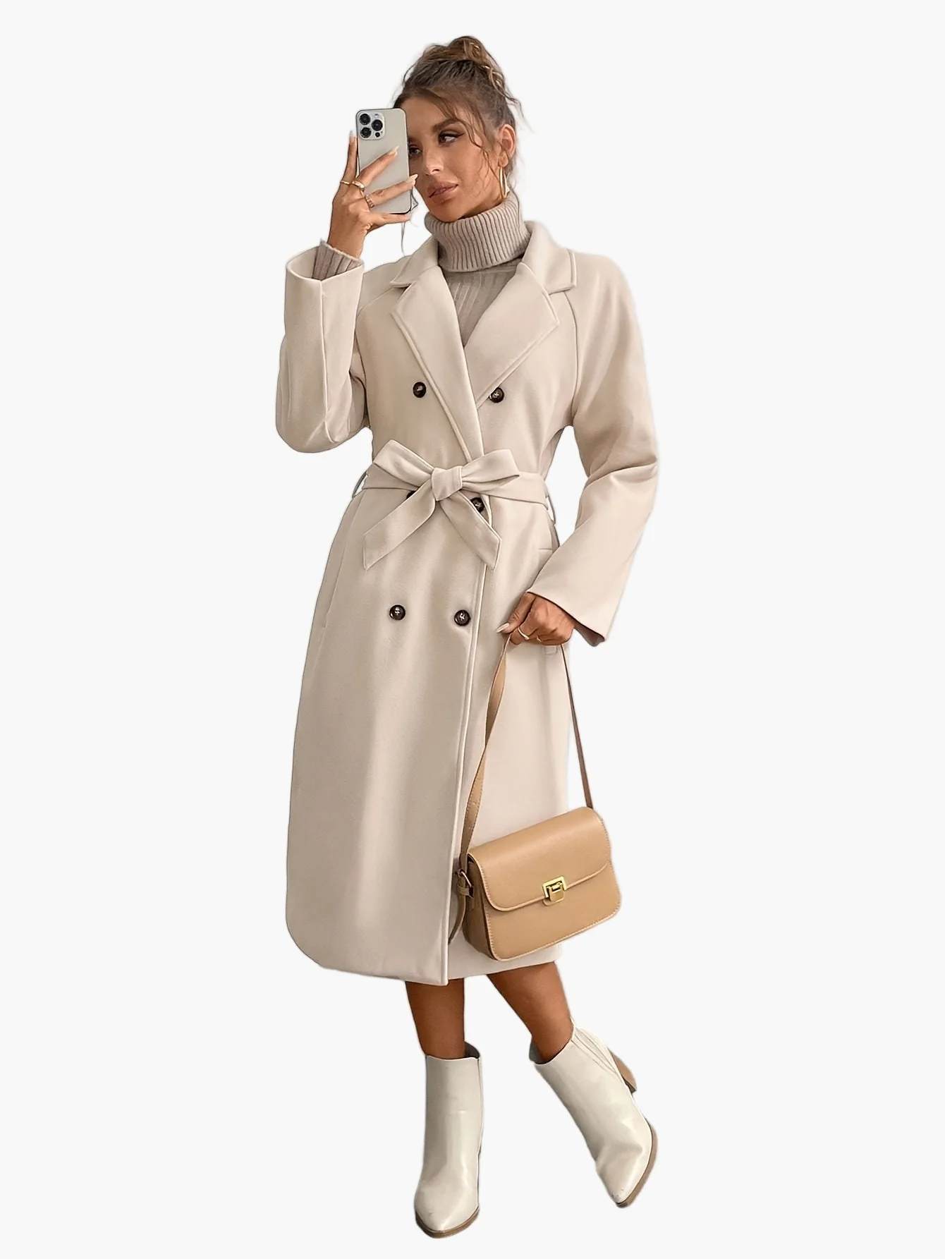 Manteau long élégant pour femme style urbain automne hiver - Image 10