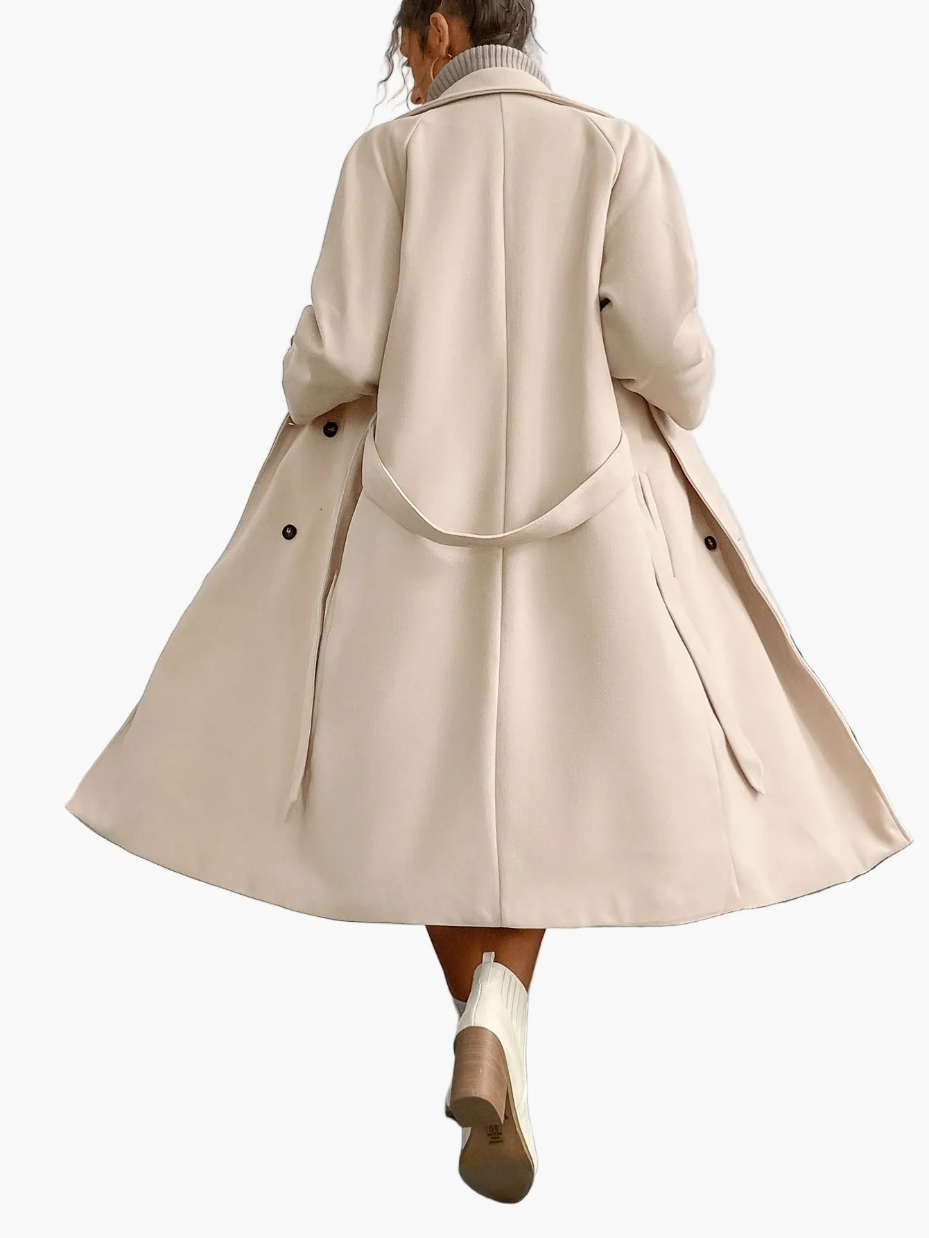 Manteau long élégant pour femme style urbain automne hiver - Image 4