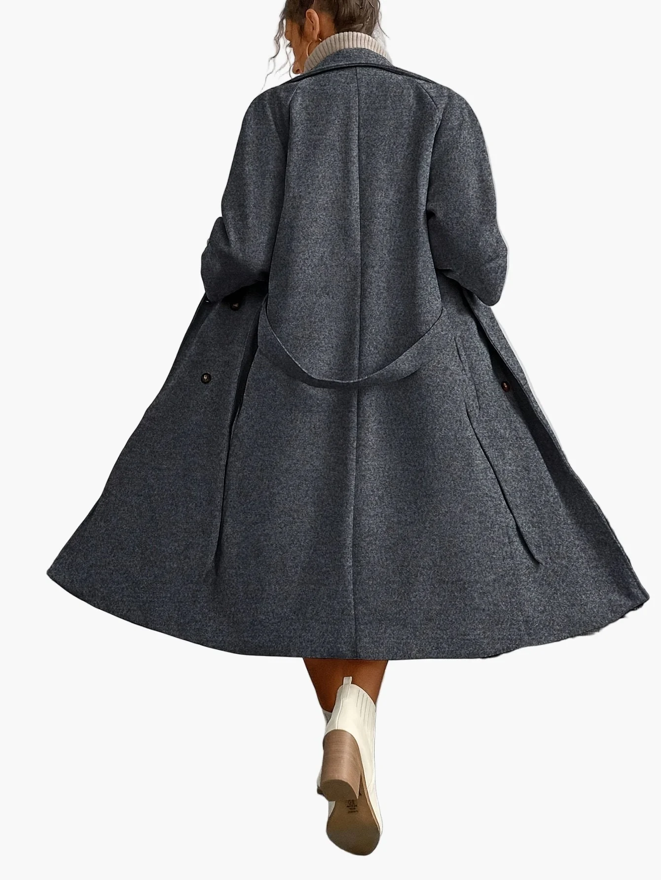 Manteau long élégant pour femme style urbain automne hiver - Image 6