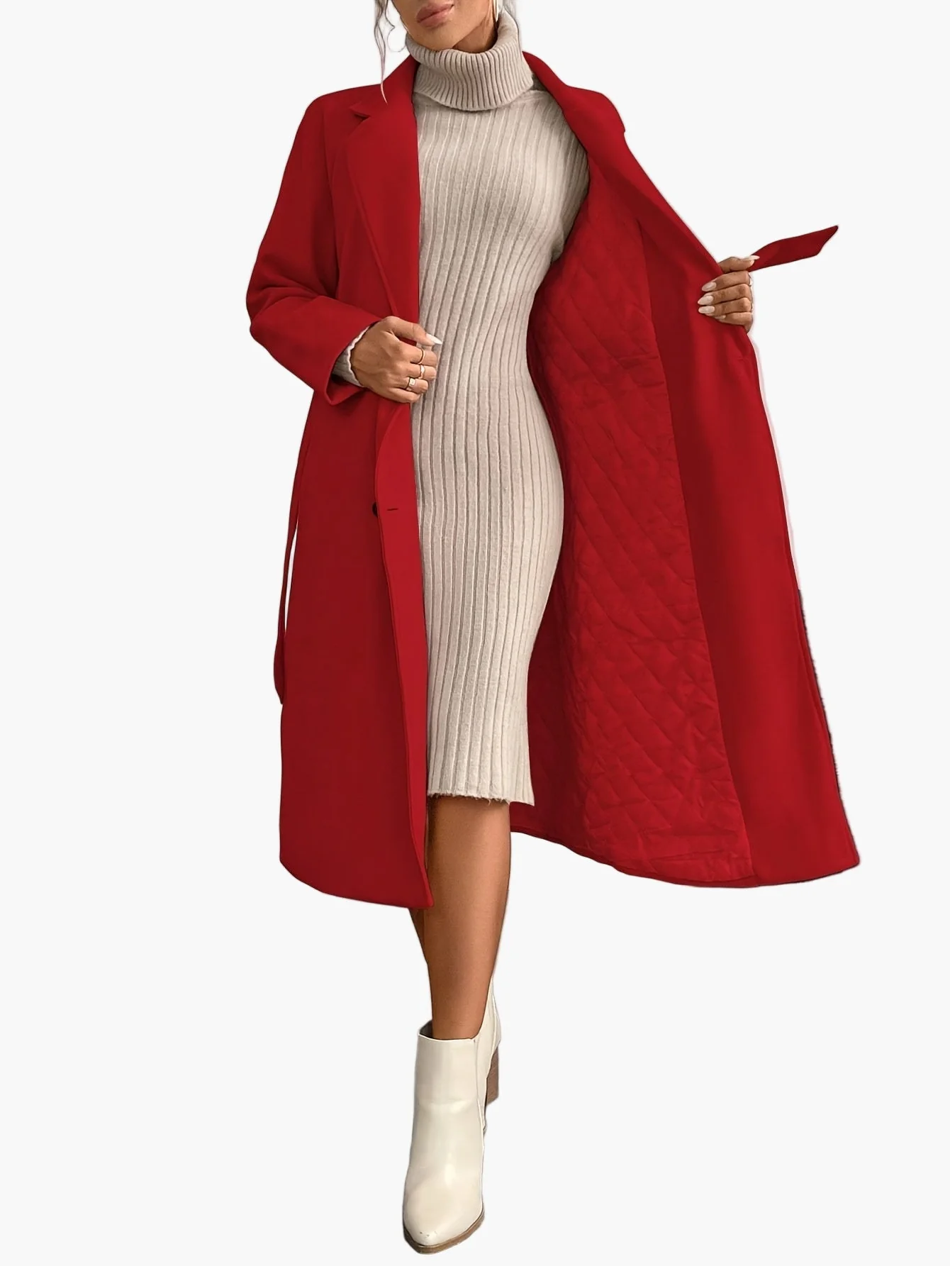 Manteau long élégant pour femme style urbain automne hiver - Image 8