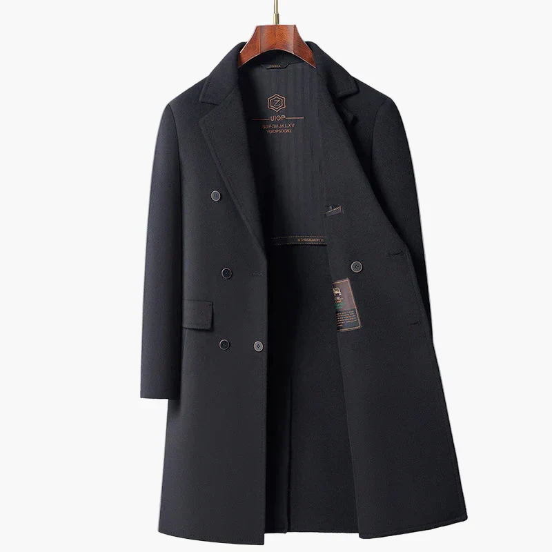 Manteau long élégant homme double boutonnage style urbain – Idéal pour affaires et sorties - Image 2
