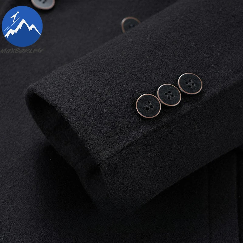 Manteau long élégant homme double boutonnage style urbain – Idéal pour affaires et sorties - Image 4