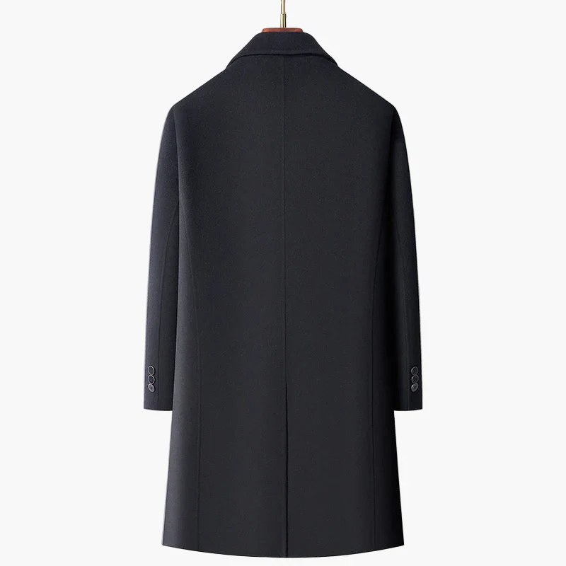 Manteau long élégant homme double boutonnage style urbain – Idéal pour affaires et sorties - Image 5