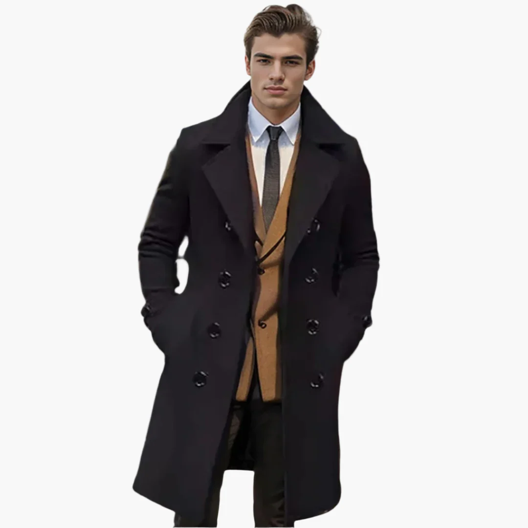 Manteau long élégant pour homme style italien – Vêtement habillé et urbain - Image 3