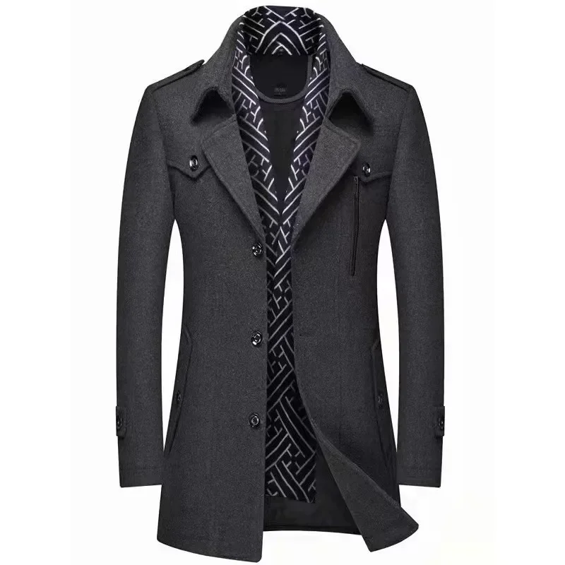 Manteau long élégant à la mode pour homme – Style urbain chic et confortable - Image 2