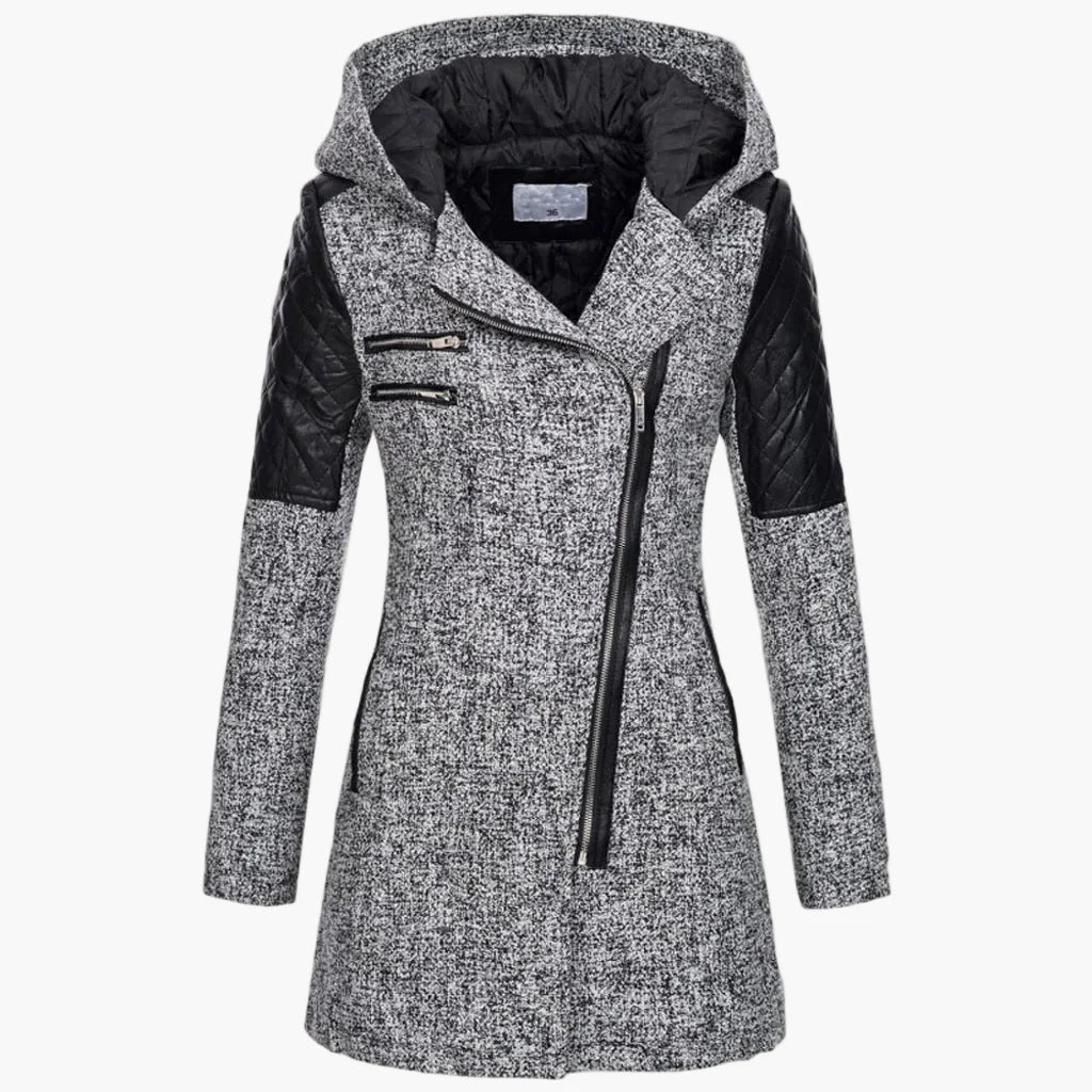 Manteau long femme à capuche style urbain élégant pour hiver et automne - Image 2