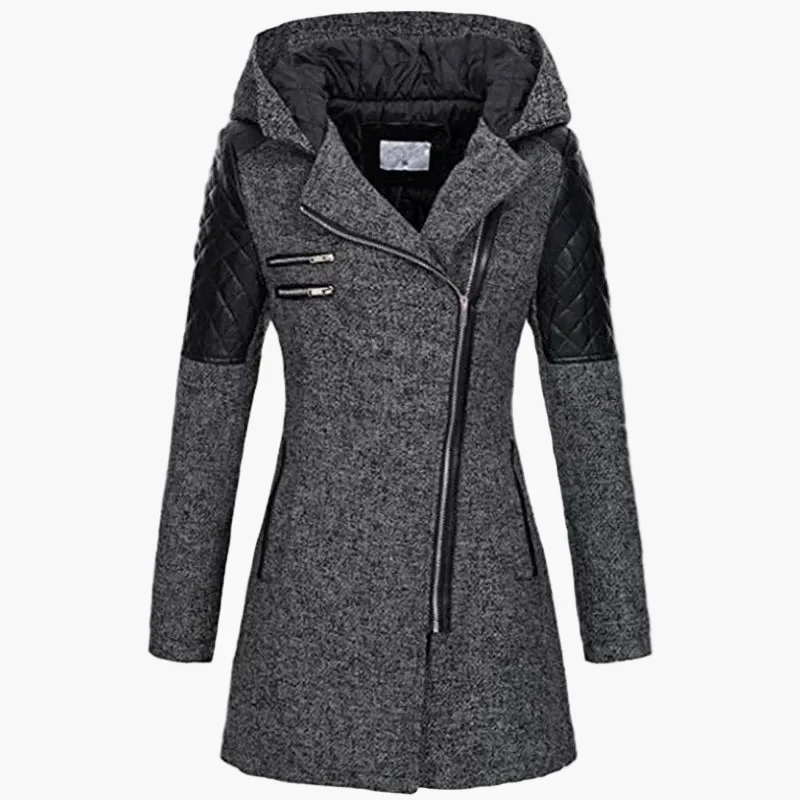 Manteau long femme à capuche style urbain élégant pour hiver et automne - Image 3
