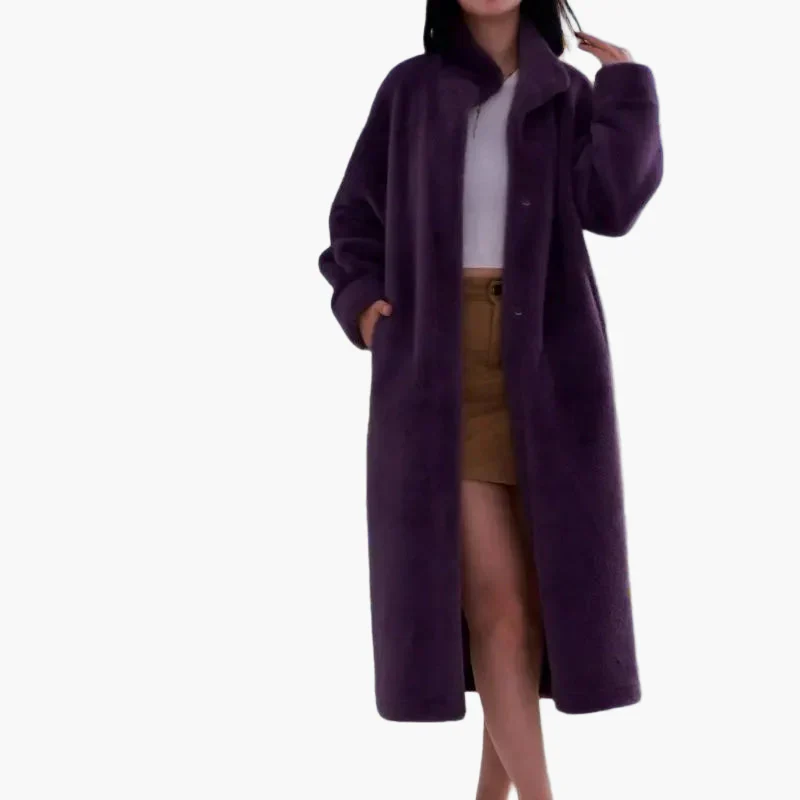 Manteau long femme style cocoon élégant pour hiver, coupe ample, idéal pour un look décontracté chic - Image 6