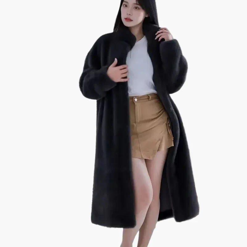 Manteau long femme style cocoon élégant pour hiver, coupe ample, idéal pour un look décontracté chic - Image 9