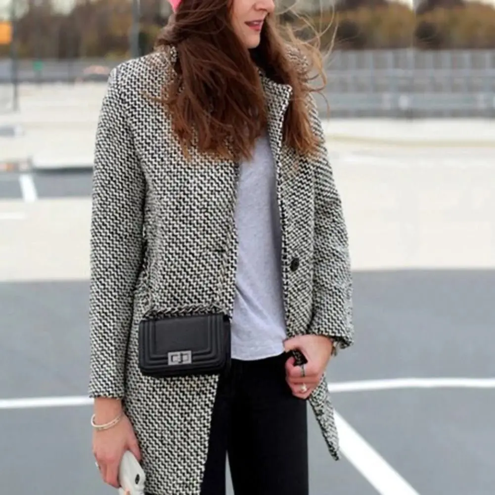 Manteau long femme style élégant décontracté pour l'hiver et l'automne - Image 2