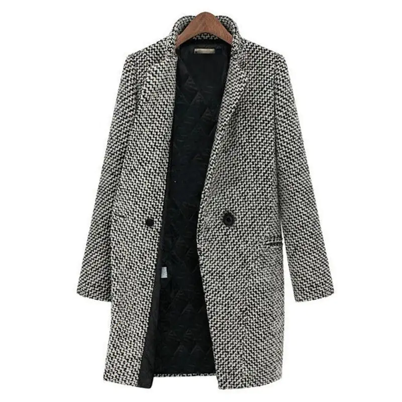 Manteau long femme style élégant décontracté pour l'hiver et l'automne - Image 3