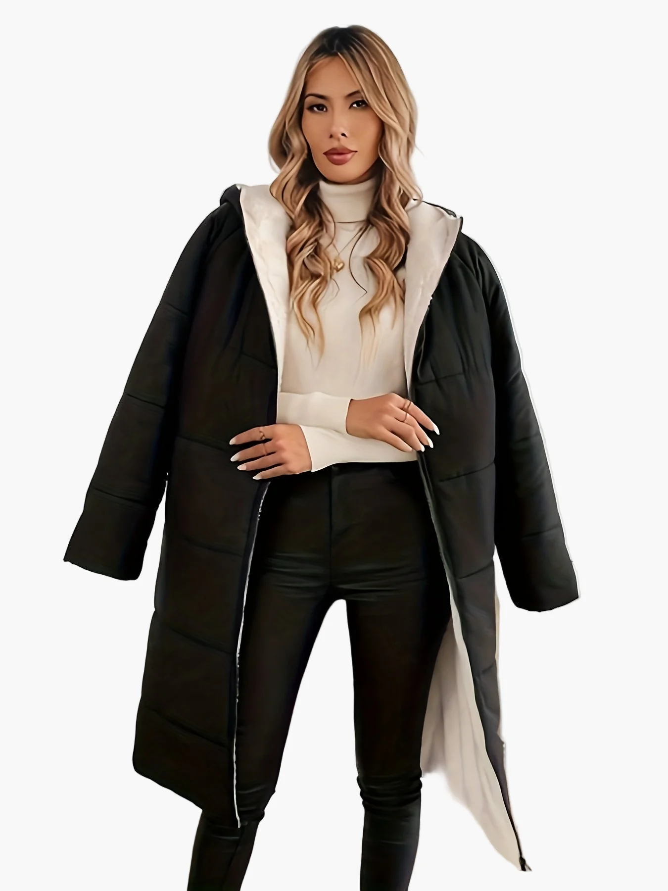 Manteau long d'hiver élégant pour femme – coupe moderne, style urbain, usage quotidien - Image 5