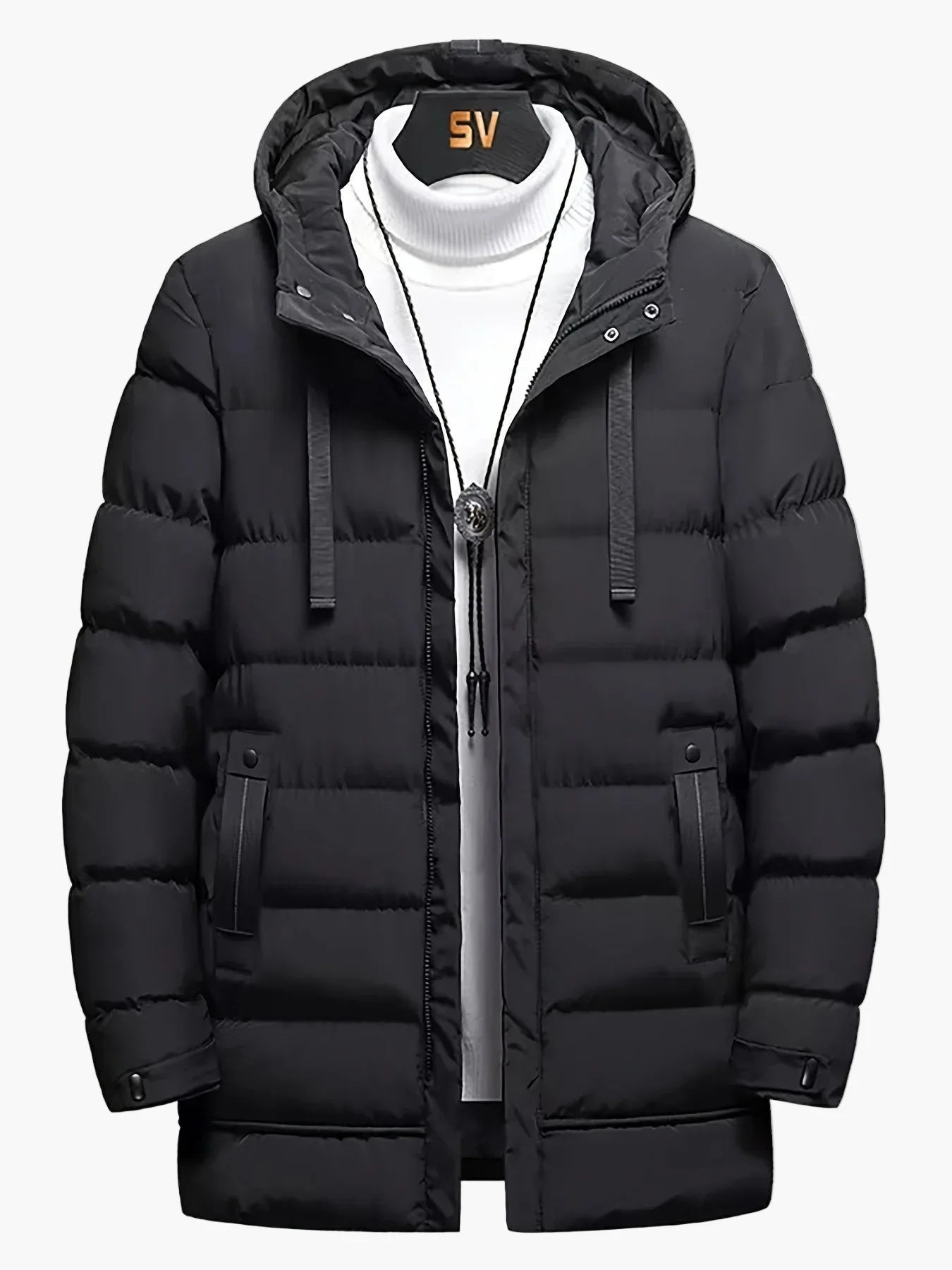 Manteau long d'hiver homme style parka urbaine polyvalente pour usage quotidien et activités extérieures - Image 7