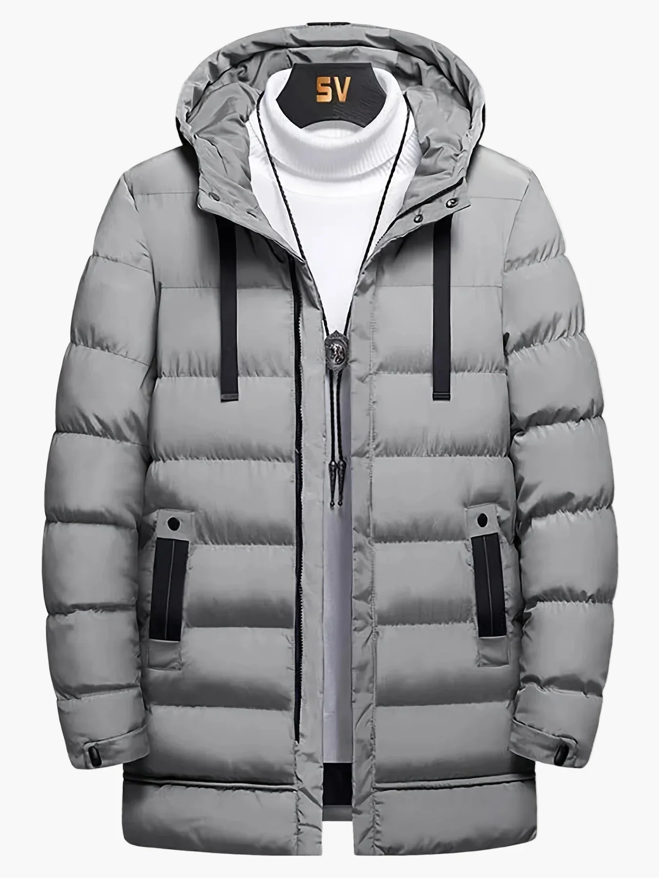 Manteau long d'hiver homme style parka urbaine polyvalente pour usage quotidien et activités extérieures - Image 9