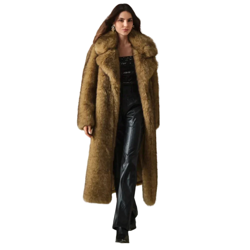 Manteau long d'hiver style vintage pour femme - Élégance oversize et look rétro chic - Image 3