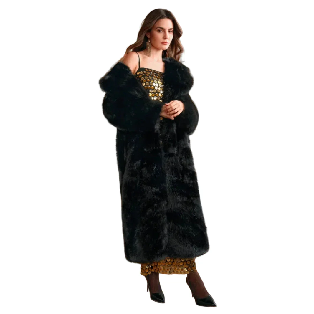 Manteau long d'hiver style vintage pour femme - Élégance oversize et look rétro chic - Image 4