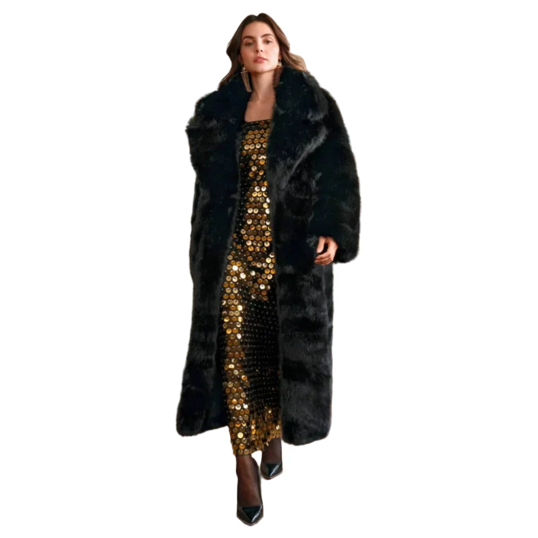 Manteau long d'hiver style vintage pour femme - Élégance oversize et look rétro chic - Image 5