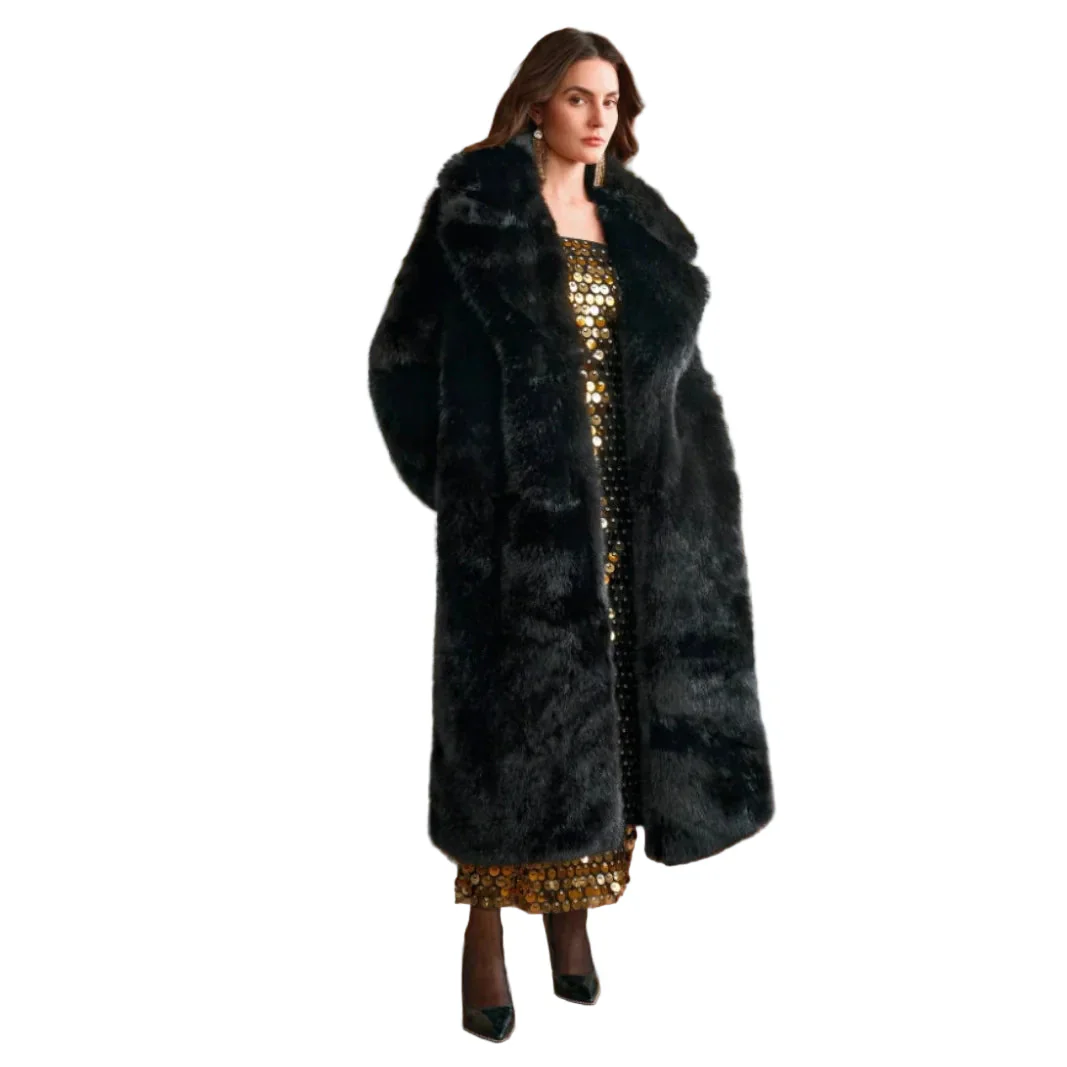 Manteau long d'hiver style vintage pour femme - Élégance oversize et look rétro chic - Image 6