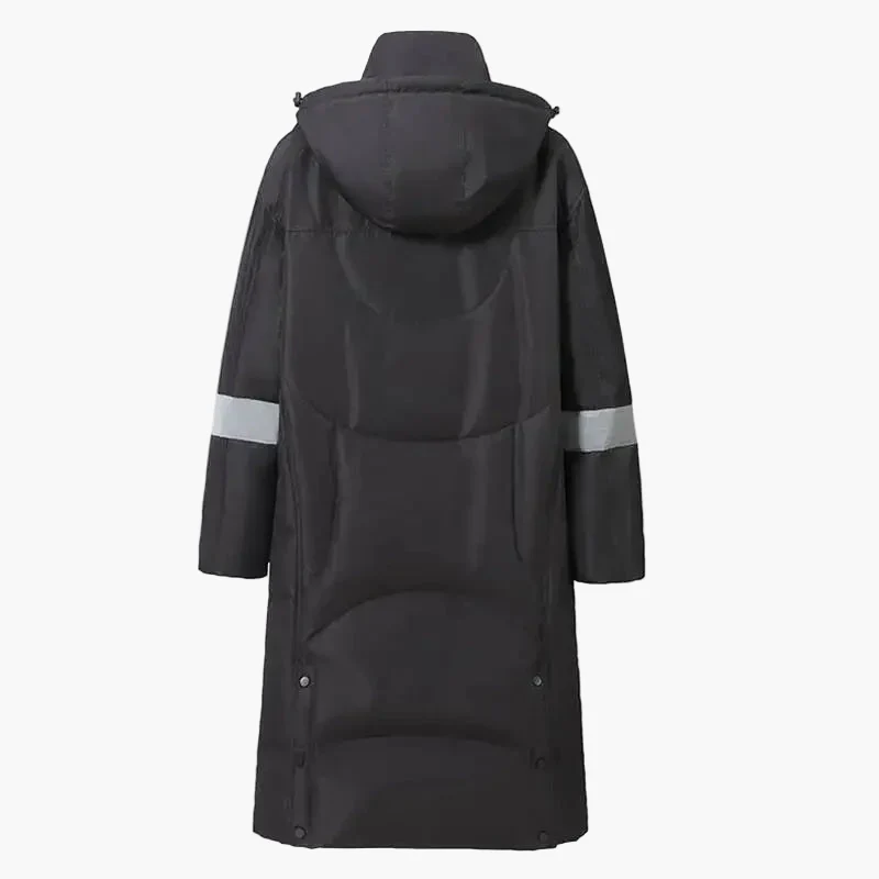 Manteau Long Homme Style Urbain Hiver Coupe-Vent à Capuche - Image 5