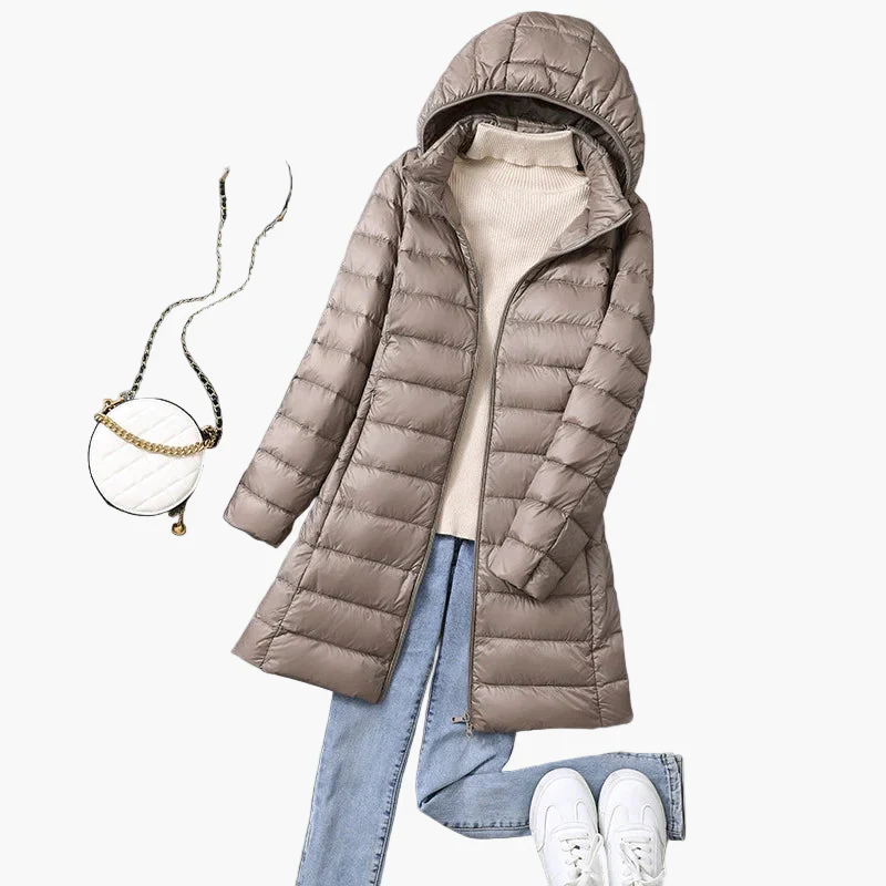 Manteau long matelassé à capuche pour femme, style décontracté, idéal pour l'hiver - Image 2