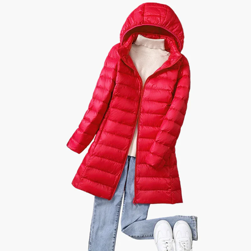 Manteau long matelassé à capuche pour femme, style décontracté, idéal pour l'hiver - Image 5