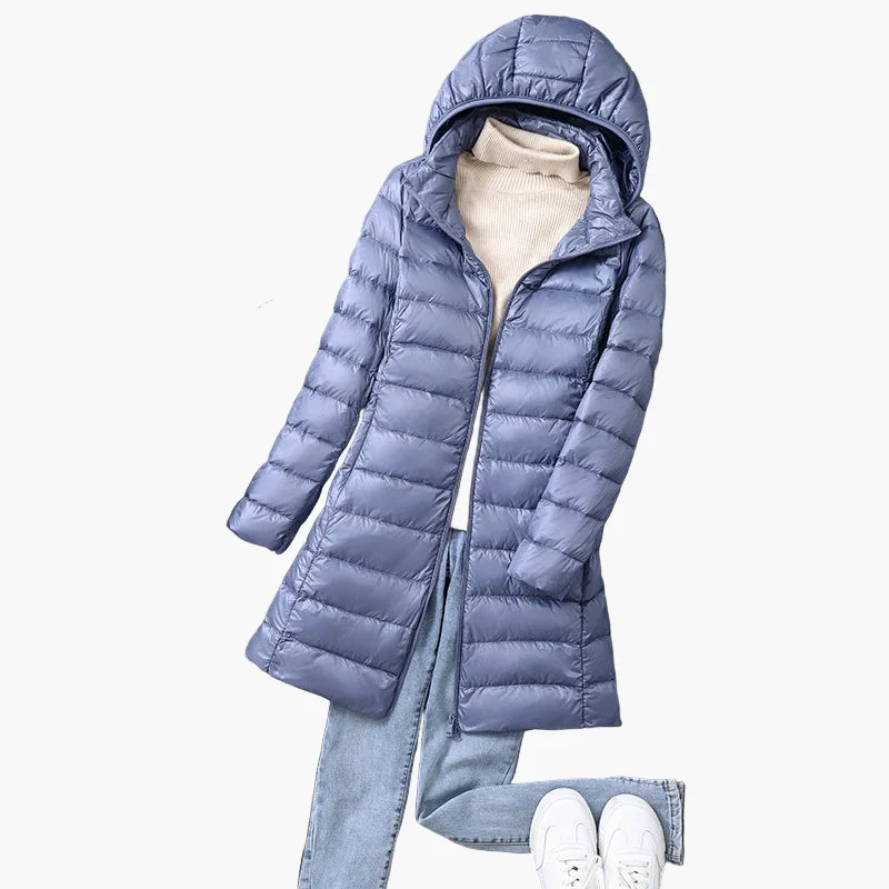 Manteau long matelassé à capuche pour femme, style décontracté, idéal pour l'hiver - Image 6