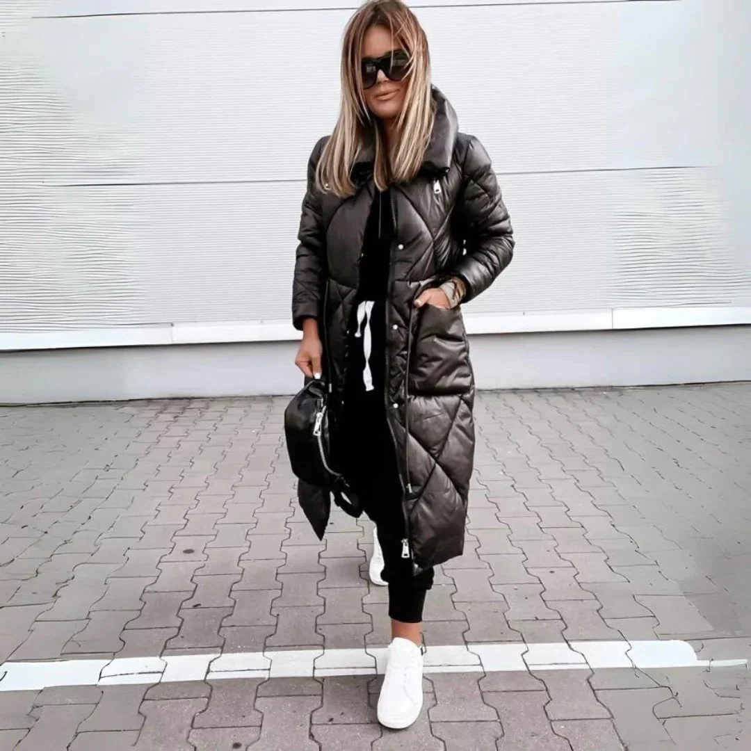 Manteau Long Matelassé Élégant Femme – Parka Hiver Tendance et Confort - Image 2