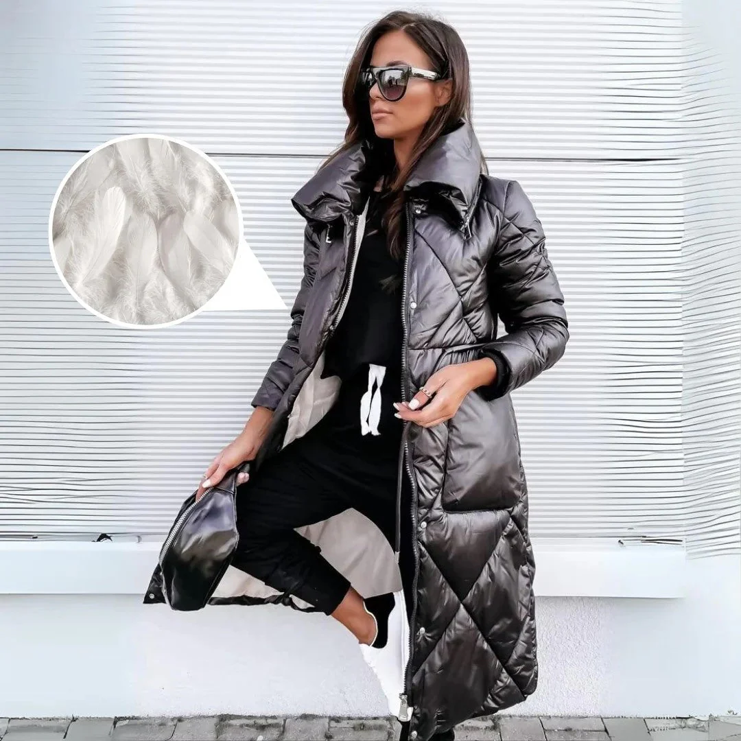 Manteau Long Matelassé Élégant Femme – Parka Hiver Tendance et Confort - Image 4