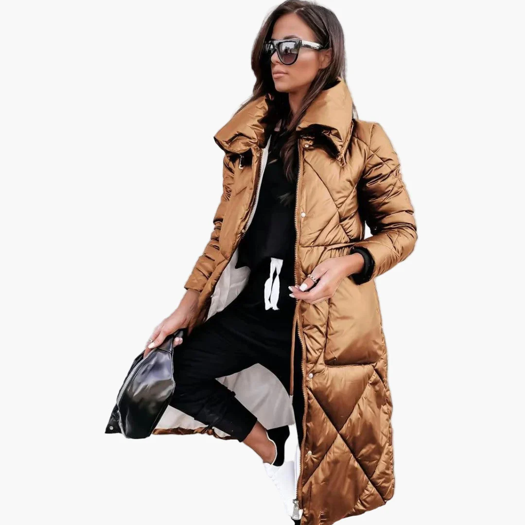 Manteau Long Matelassé Élégant Femme – Parka Hiver Tendance et Confort - Image 6