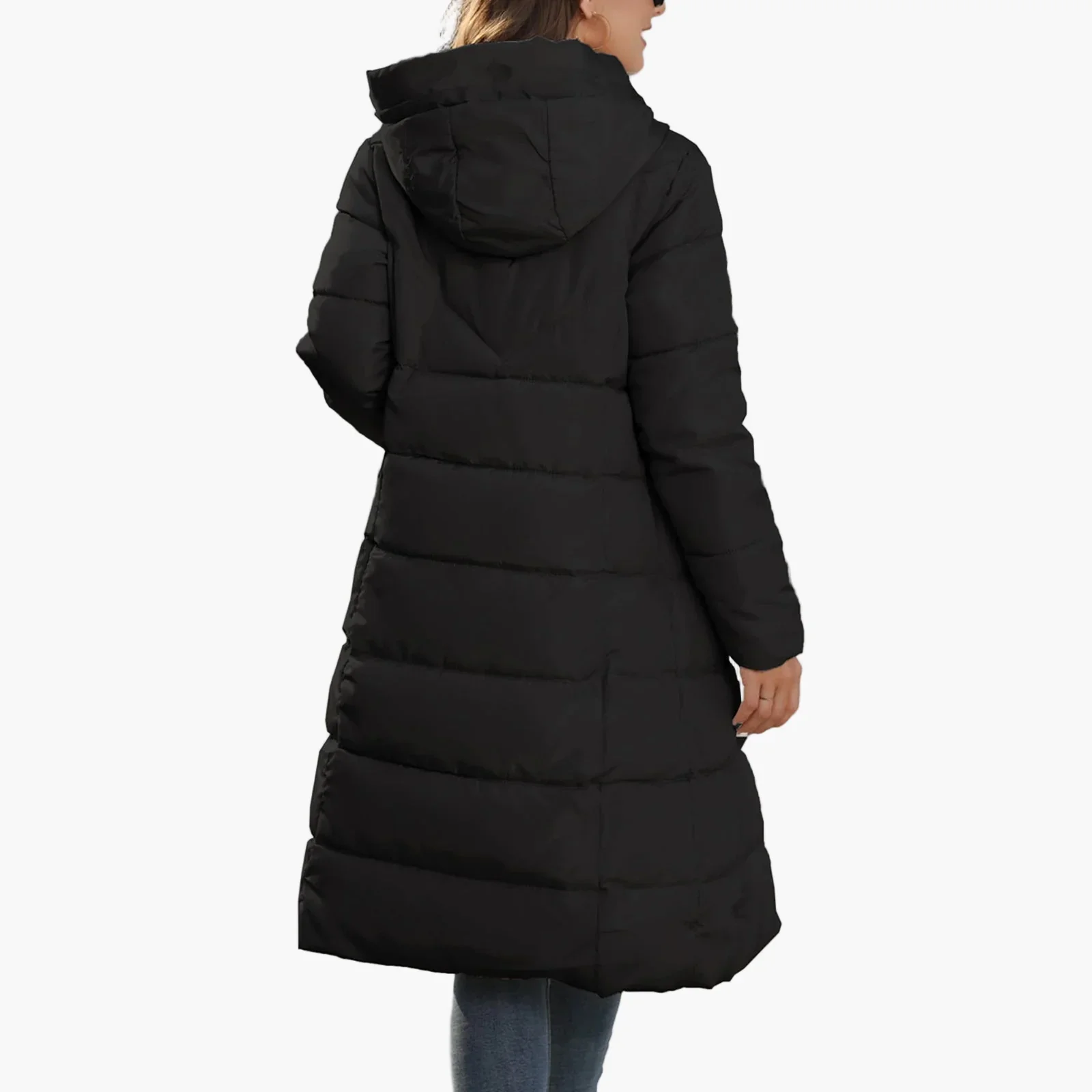 Manteau long matelassé femme à capuche – Doudoune chaude style urbain hiver - Image 2
