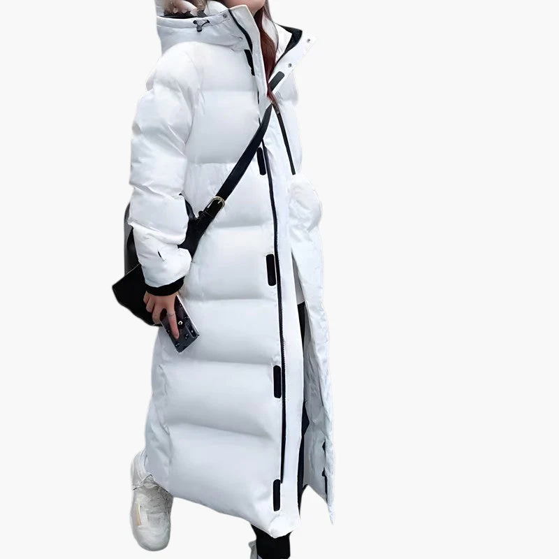 Manteau Long Matelassé d’Hiver Femme Style Puffer avec Capuche, Mode et Protection Quotidienne - Image 4