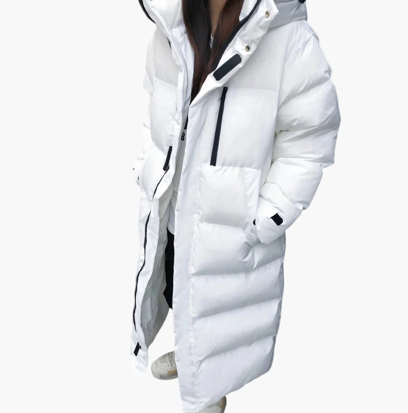 Manteau Long Matelassé d’Hiver Femme Style Puffer avec Capuche, Mode et Protection Quotidienne - Image 5