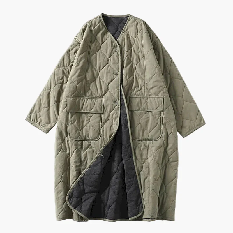 Manteau matelassé ample style japonais pour femme – Élégance décontractée automne-hiver - Image 2
