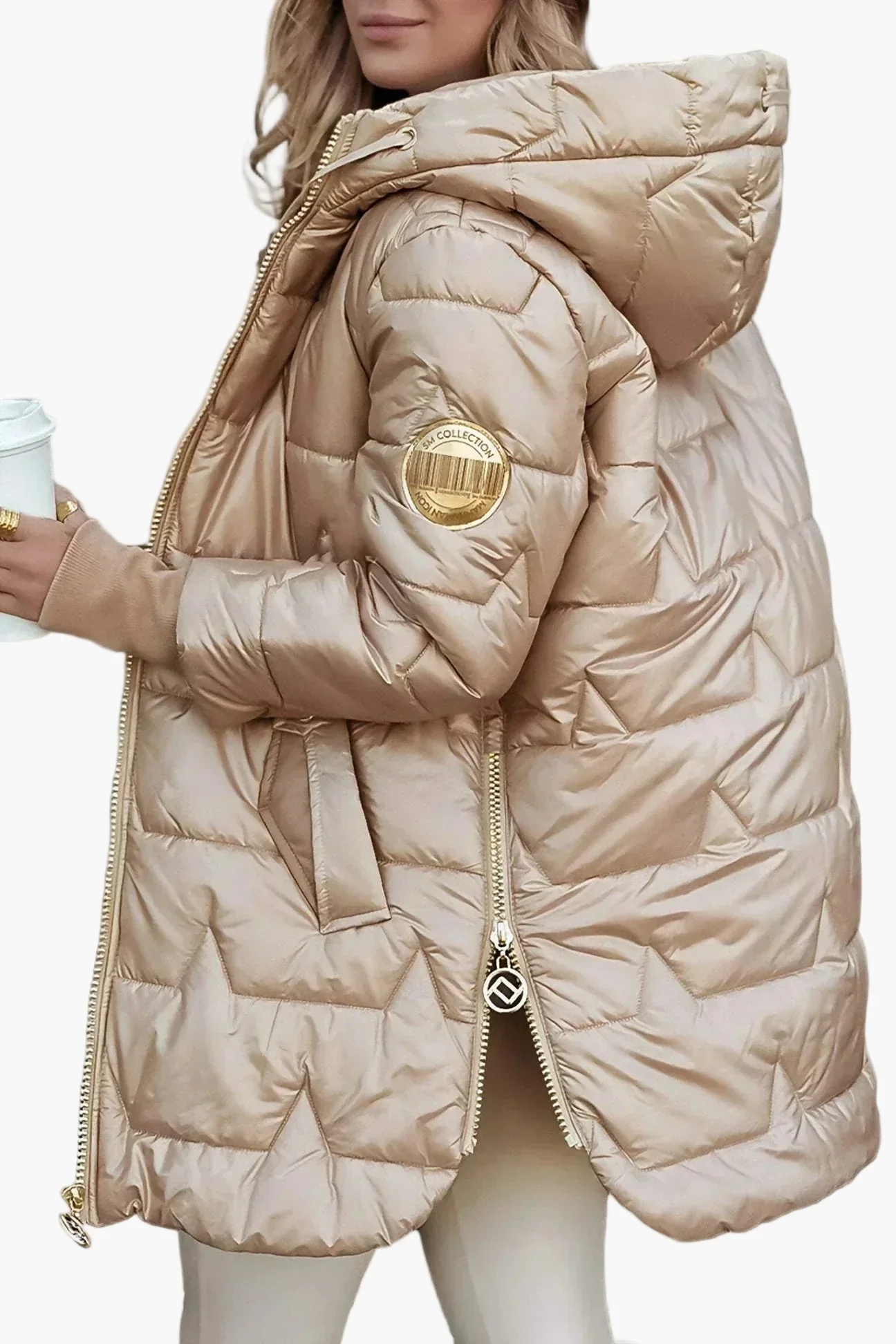Manteau matelassé à capuche style urbain pour femme – Idéal pour l'automne et l'hiver - Image 3
