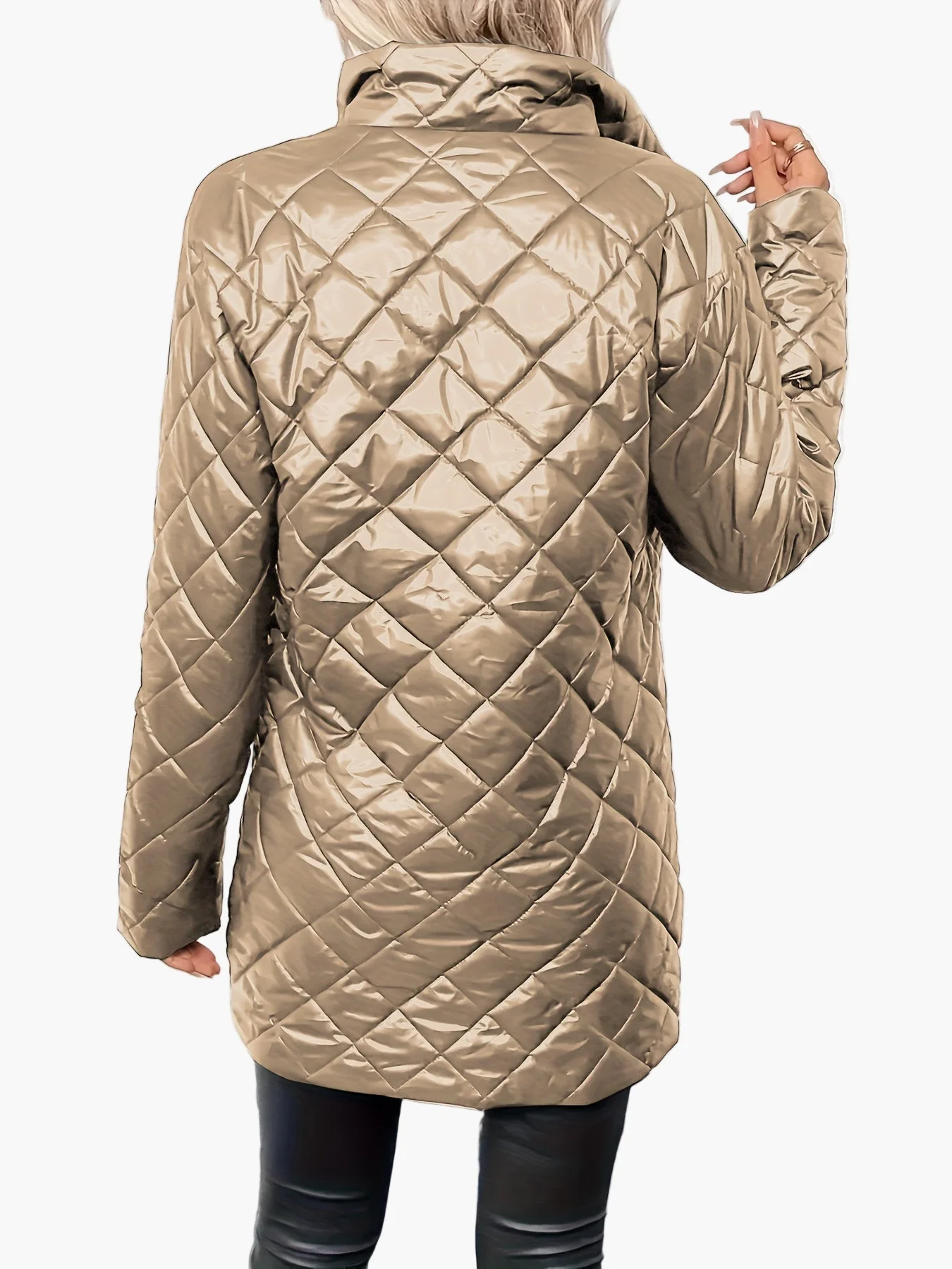 Manteau matelassé long femme style urbain chic pour l'hiver - Image 9