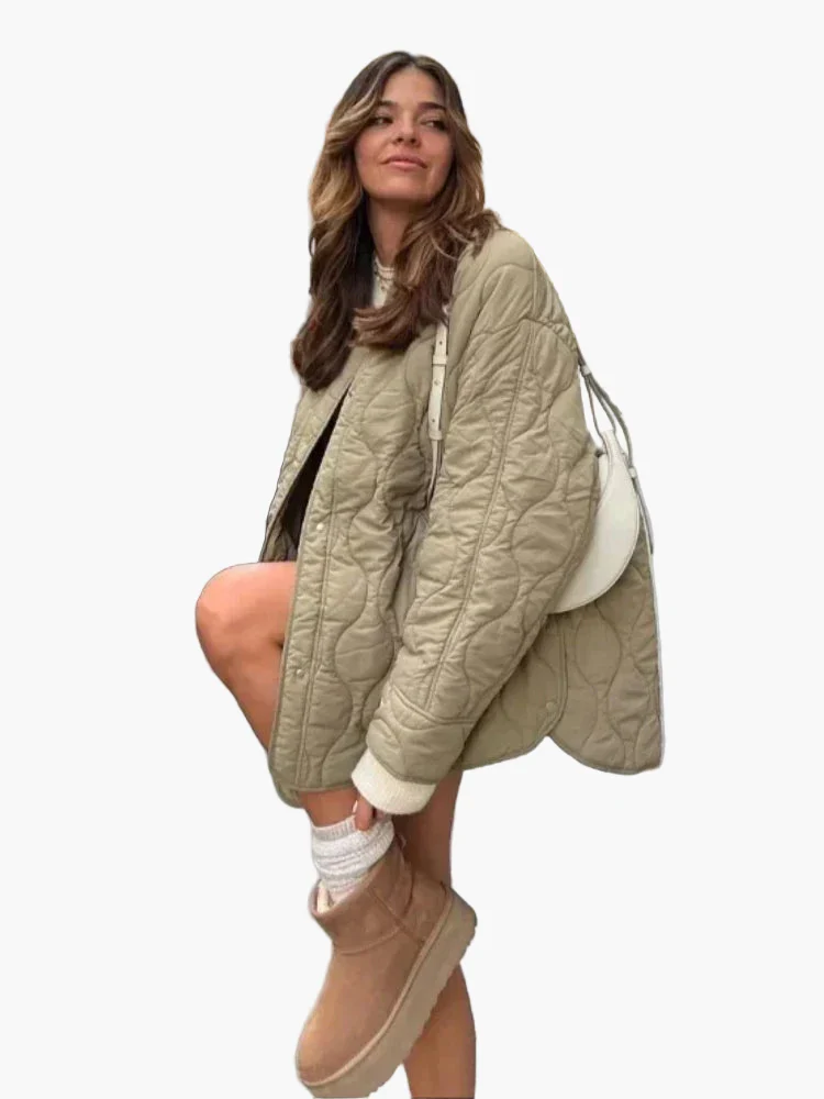 Manteau matelassé oversize pour femme style décontracté urbain - Image 3