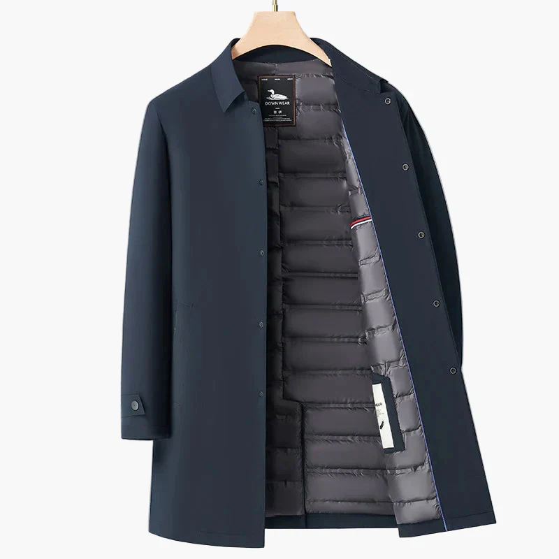 Manteau mi-long élégant pour homme coupe-vent style urbain affaires - Image 2