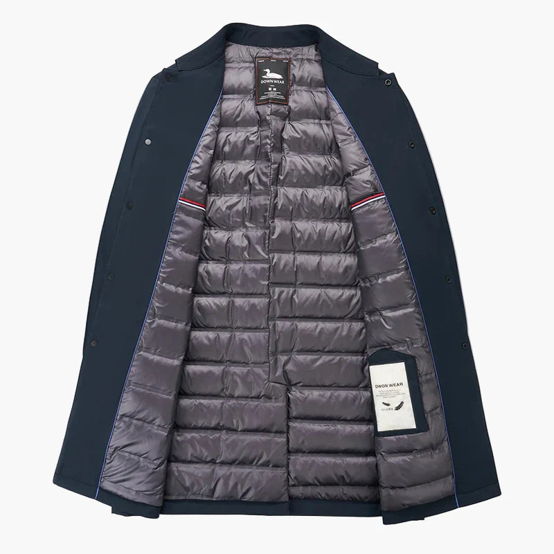 Manteau mi-long élégant pour homme coupe-vent style urbain affaires - Image 3