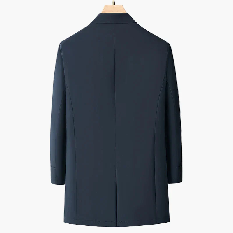 Manteau mi-long élégant pour homme coupe-vent style urbain affaires - Image 4