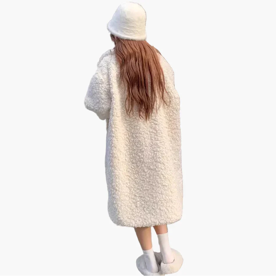 Manteau style peluche oversize pour femme, look hivernal chic et douillet - Image 3