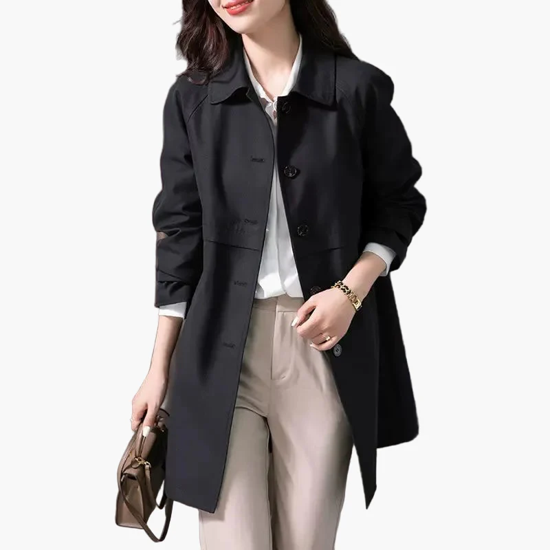 Manteau trench court femme élégant style classique pour bureau et sorties décontractées - Image 4