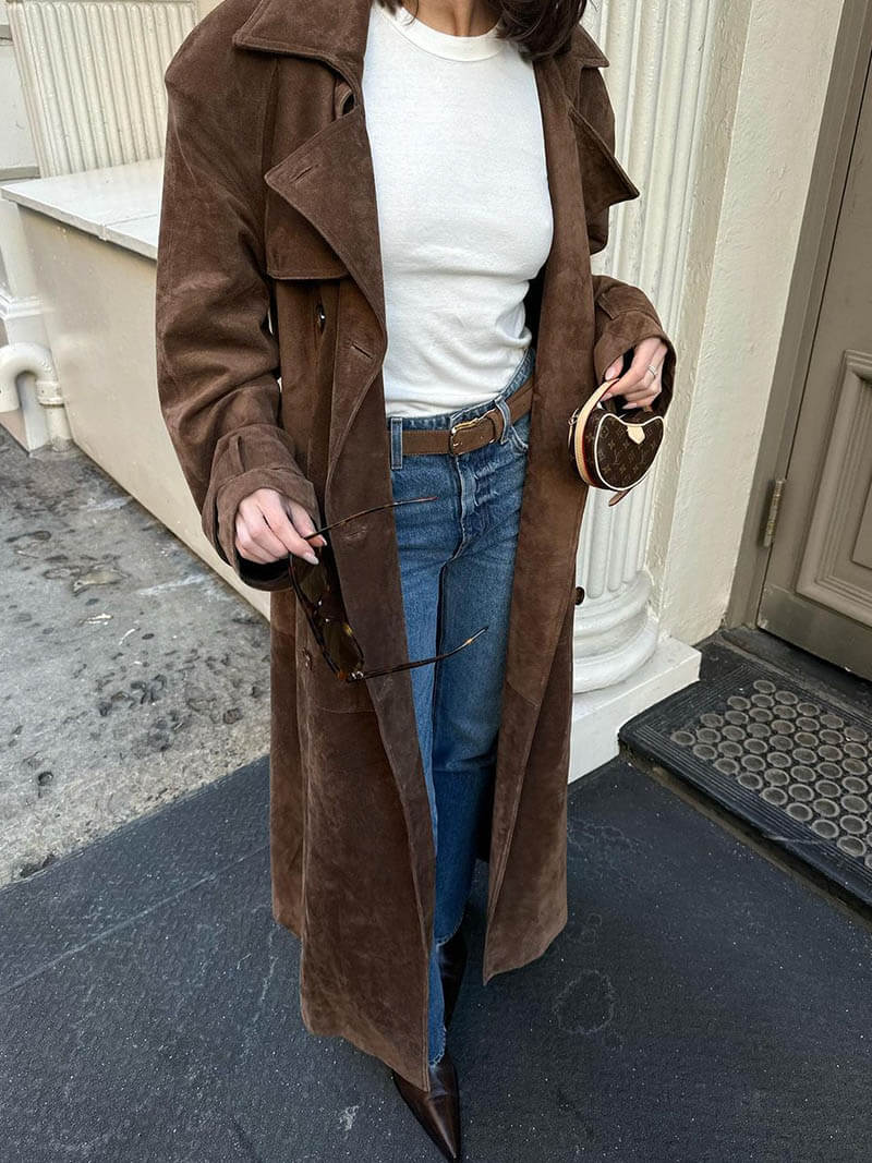 Manteau trench long style urbain pour femme - Image 2